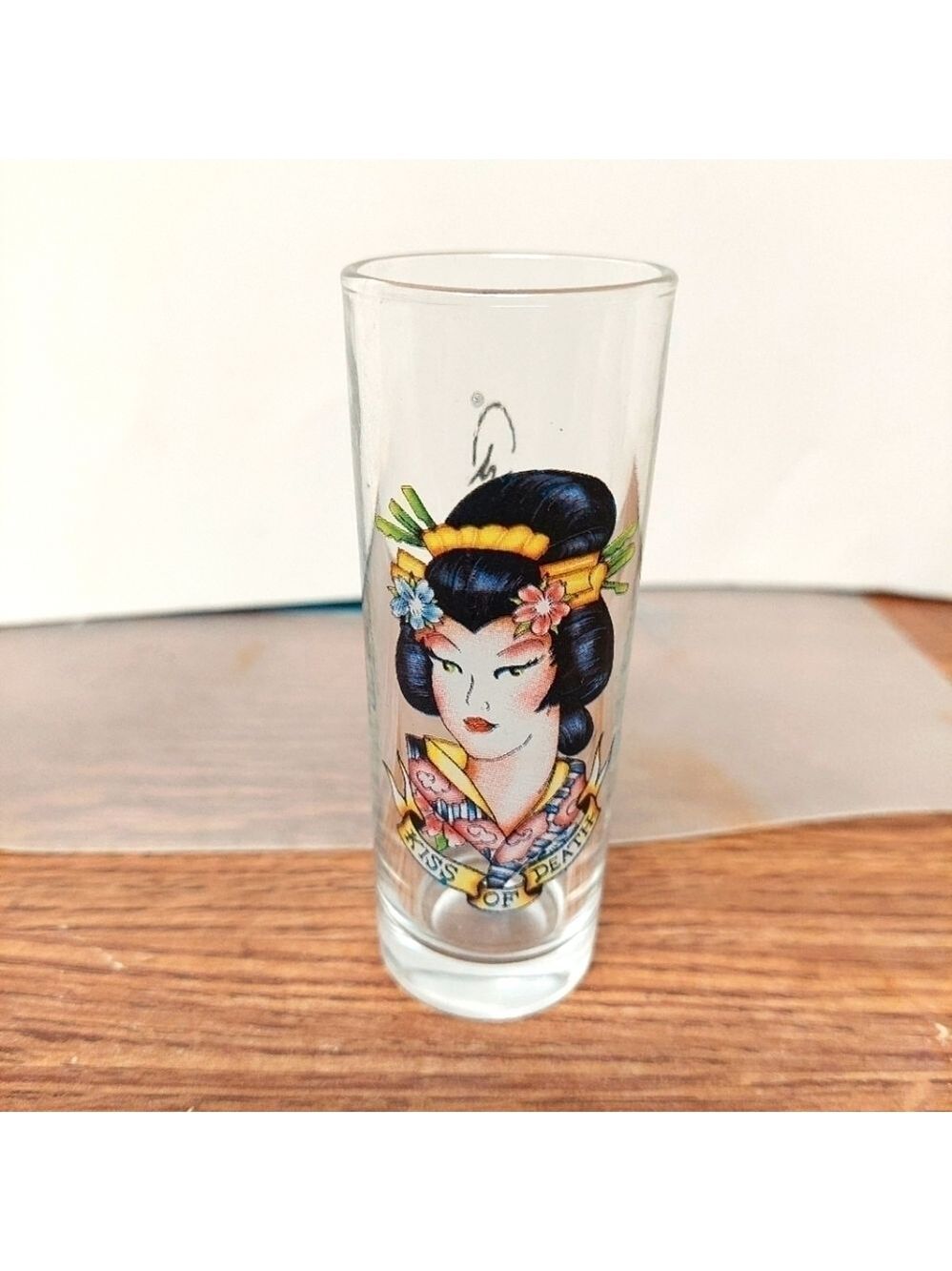 Vintage* Ed Hardy by Christian Audigier "Kiss of Death" Geisha Shooter Glass